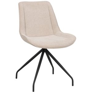 Béžová látková otočná jídelní židle ROWICO ROSSPORT  - Výška83 cm- Šířka 52 cm