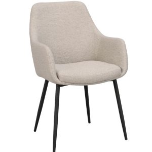 Béžová látková jídelní židle ROWICO REILY  - Výška86 cm- Šířka 55 cm