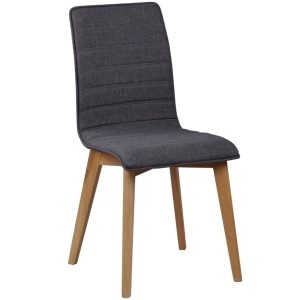 Tmavě šedá látková jídelní židle ROWICO GRACY  - Výška89 cm- Šířka 48 cm