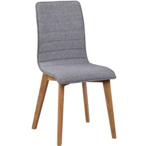 Světle šedá látková jídelní židle ROWICO GRACY  - Výška89 cm- Šířka 48 cm