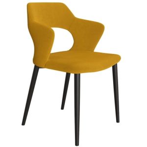 Hořčicově žlutá látková jídelní židle Miotto Pretorio  - Výška78 cm- Šířka 46 cm