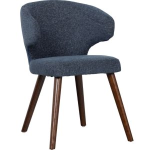 Hoorns Modrá látková jídelní židle Capola  - Výška77 cm- Šířka 55 cm