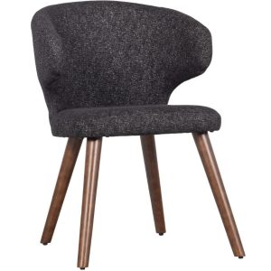 Hoorns Černá látková jídelní židle Capola  - Výška77 cm- Šířka 55 cm