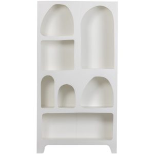 Hoorns Bílá lakovaná knihovna Cazemy 180 x 95 cm  - Výška180 cm- Šířka 95 cm