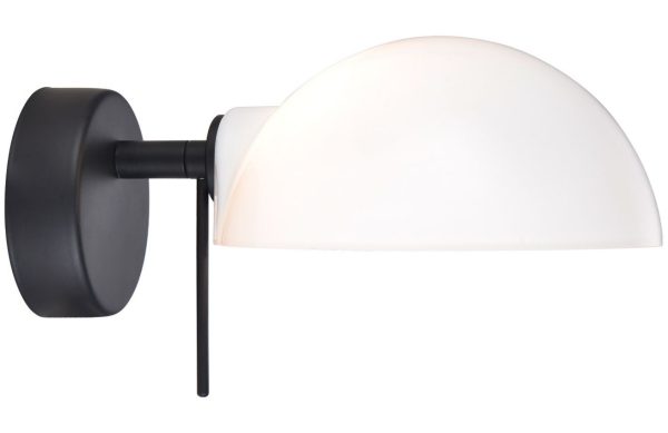 Černé skleněné nástěnné světlo Halo Design Kjobenhavn  - Výška8 cm- Šířka 19 cm