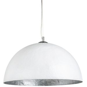 Moebel Living Bílostříbrné závěsné světlo Dome 50 cm  - Výška25 cm- Šířka 50 cm