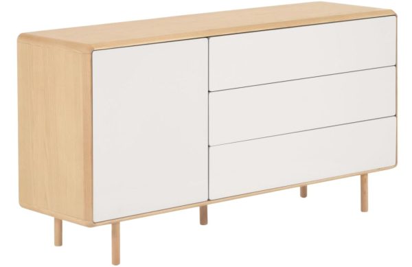 Jasanová komoda Kave Home Anielle 150 x 42 cm  - Výška78 cm- Šířka 150 cm