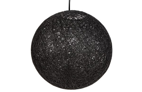 Moebel Living Černé závěsné kulaté světlo Moon 35 cm  - Výška35 cm- Šířka 35 cm