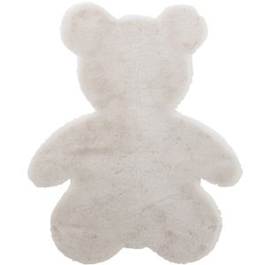 Bílý koberec J-line Bear ve tvaru medvěda 100 x 80 cm  - Šířka80 cm- Hloubka 100 cm