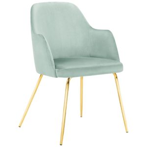 Mátově zelená sametová jídelní židle MICADONI CHAYA  - Výška85 cm- Šířka 59 cm