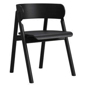 Take Me Home Černá dubová jídelní židle Honza II.  - Výška74 cm- Šířka 56 cm