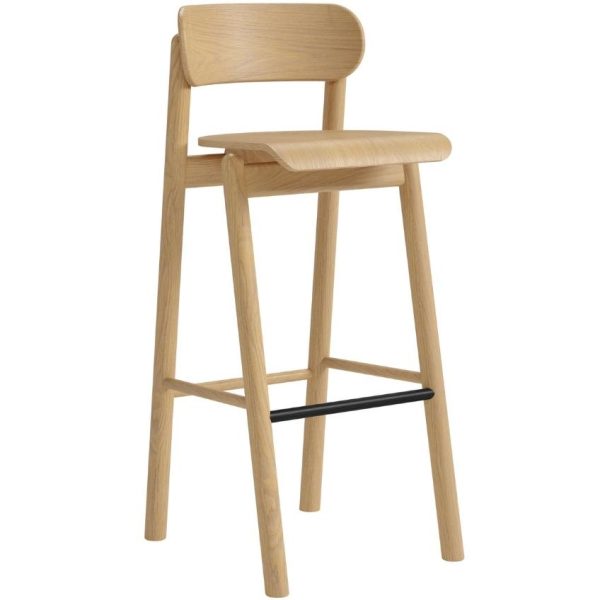 Take Me Home Dubová barová židle Honza 77 cm  - Výška100 cm- Šířka 42 cm
