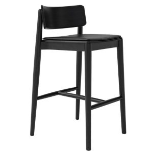 Take Me Home Černá buková barová židle Dante 66 cm  - Výška89 cm- Šířka 51 cm