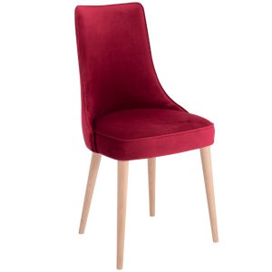 Nordic Design Červená sametová jídelní židle Kika  - Výška89 cm- Šířka 47 cm
