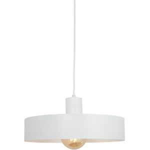Nordic Design Bílé kovové závěsné světlo Mayen 35 cm  - Výška90 cm- Průměr stínidla 35 cm
