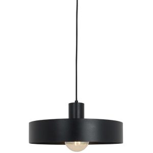 Nordic Design Černé kovové závěsné světlo Mayen 35 cm  - Výška90 cm- Průměr stínidla 35 cm