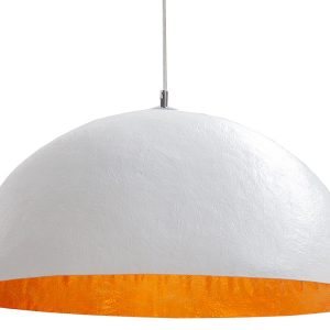 Moebel Living Bílozlaté závěsné světlo Dome 70 cm  - Výška30 cm- Šířka 70 cm