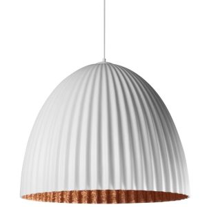Nordic Design Bílo měděné kovové závěsné světlo Liss 70 cm  - Průměr70 cm- Výška 60 cm