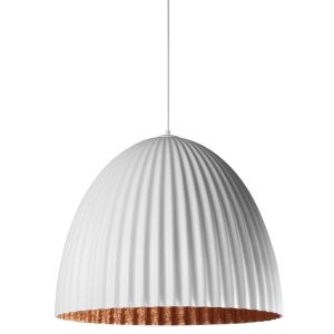 Nordic Design Bílo měděné kovové závěsné světlo Liss 50 cm  - Průměr50 cm- Výška 40 cm