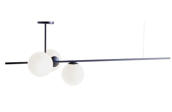 Nordic Design Bílo černé skleněné závěsné světlo Bubbly 150 cm  - Výška50 cm- Šířka 150 cm