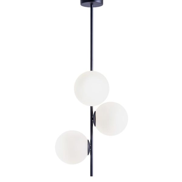 Nordic Design Bílo černé skleněné závěsné světlo Bubbly 93 cm  - Výška93 cm- Šířka 40 cm