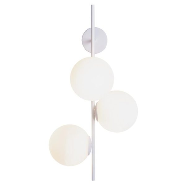 Nordic Design Bílé skleněné nástěnné světlo Bubbly 75 cm  - Výška75 cm- Šířka 40 cm