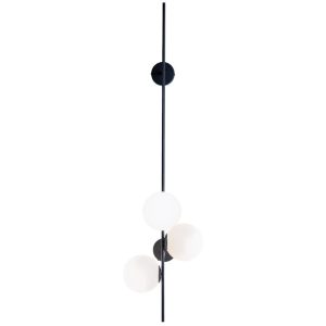 Nordic Design Bílo černé skleněné nástěnné světlo Bubbly 150 cm  - Výška150 cm- Šířka 40 cm