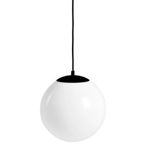 Nordic Design Bílé skleněné závěsné světlo Manama M  - Průměr20 cm- Celková výška 100 cm