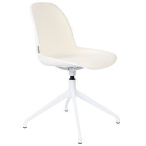 Bílá látková konferenční židle ZUIVER ALBERT KUIP II.  - Výška83