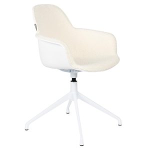 Bílá látková konferenční židle ZUIVER ALBERT KUIP s područkami II.  - Výška83
