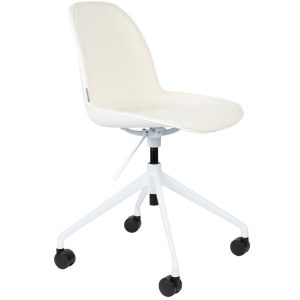 Bílá látková konferenční židle ZUIVER ALBERT KUIP  - Výška84