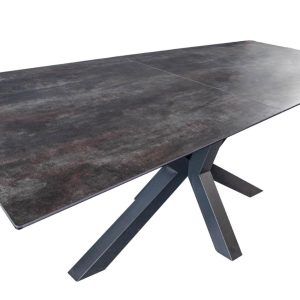 Moebel Living Černo šedý keramický rozkládací jídelní stůl Letole 180-225 x 90 cm  - Šířka180-225 cm- Výška 76 cm