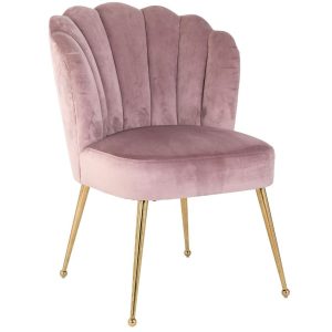 Růžová sametová jídelní židle Richmond Pippa  - Výška86 cm- Šířka 66 cm