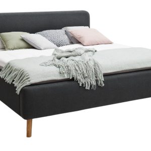 Antracitově šedá látková dvoulůžková postel Meise Möbel Mattis 160 x 200 cm  - Šířka180 cm- Hloubka 218 cm