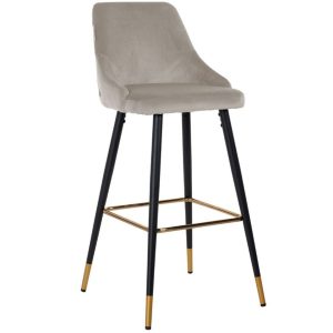 Béžová sametová barová židle Richmond Imani 77 cm  - Výška109 cm- Šířka 50 cm