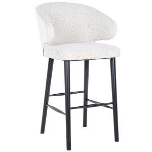 Bílá látková barová židle Richmond Indigo 78 cm  - Výška106 cm- Šířka 50 cm