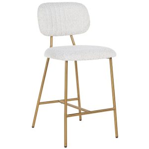 Bílá látková barová židle Richmond Xenia 65 cm  - Výška96