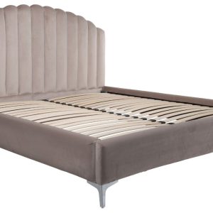 Béžová sametová postel Richmond Belmond 180 x 200 cm  - Výška130 cm- Šířka 195 cm