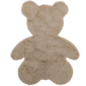 Béžový koberec J-line Bear ve tvaru medvěda 100 x 80 cm  - Šířka80 cm- Hloubka 100 cm
