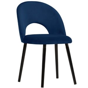 Královsky modrá sametová jídelní židle MICADONI TANTI  - Výška82 cm- Šířka 51 cm