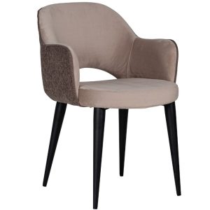 Béžová sametová jídelní židle Richmond Giovanna  - Výška83 cm- Šířka 58 cm