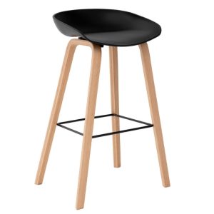 Černá plastová barová židle Somcasa Ronie 76 cm  - Výška84 cm- Šířka 53 cm