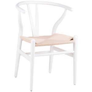 Bílá dřevěná jídelní židle Somcasa Ada  - Výška76 cm- Šířka 56 cm