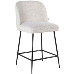 Bílá látková barová židle Richmond Pullitzer 69 cm  - Výška102 cm- Šířka 53 cm