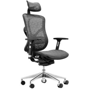 DMQ Černá látková kancelářská židle Atila  - Výška117-127 cm- Šířka 69 cm