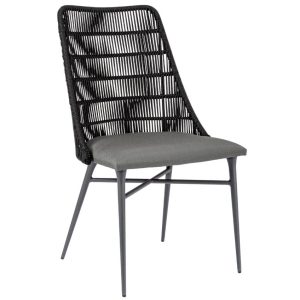 Antracitově šedá pletená zahradní židle Bizzotto Tabita  - Výška90 cm- Šířka 54 cm