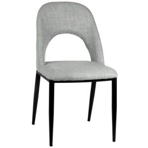 Světle šedá látková jídelní židle Somcasa Anika  - Výška83 cm- Šířka 45 cm