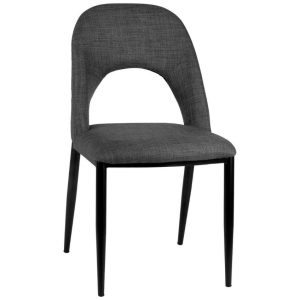 Tmavě šedá látková jídelní židle Somcasa Anika  - Výška83 cm- Šířka 45 cm