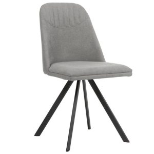 Světle šedá látková jídelní židle Somcasa Cris  - Výška88 cm- Šířka 46 cm