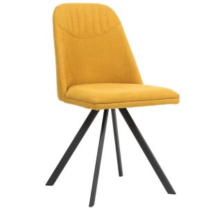 Žlutá látková jídelní židle Somcasa Cris  - Výška88 cm- Šířka 46 cm